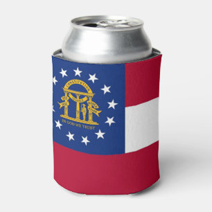 Can Cooler with flag of Georgia State, USA.