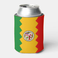 Can Cooler with flag of Los Angeles, USA.