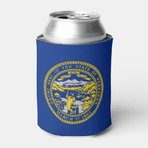 Can Cooler with flag of Nebraska State, USA.