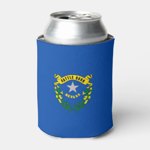 Can Cooler with flag of Nevada State, USA.