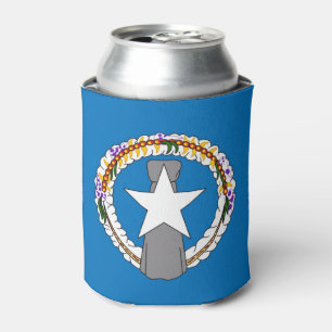 Can Cooler with flag of Northern Mariana, USA.