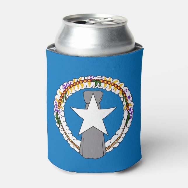 Can Cooler with flag of Northern Mariana, USA. (Can Front)