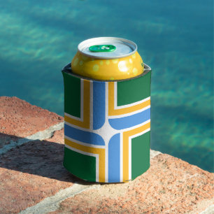 Can Cooler with flag of Portland City, USA
