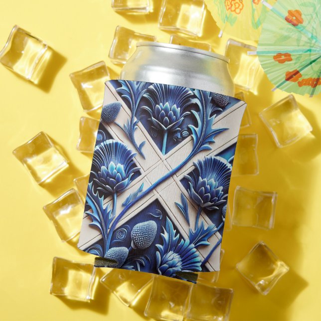 Can Cooler with Scottish Thistles Design (In Situ Summer)