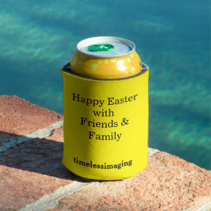 Can Coolers, Yellow Happy Easter, Holiday, Gifts. Cooler