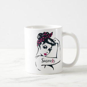 Can Cure It Rosie Riveter Breast Cancer Survivor Coffee Mug