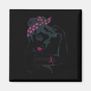 Can Cure It Rosie Riveter Breast Cancer Survivor  Magnet