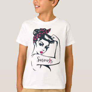 Can Cure It Rosie Riveter Breast Cancer Survivor T-Shirt