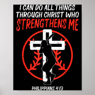 Can Do All Things Baseball Religious Christian Men Poster