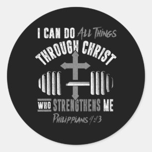 Can Do All Things Christian Jesus Bodybuilding Wei Classic Round Sticker