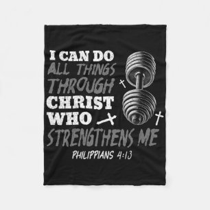 Can Do All Things Christian Jesus Bodybuilding Wei Fleece Blanket