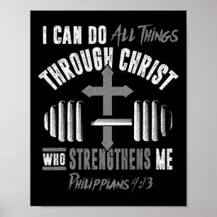 Can Do All Things Christian Jesus Bodybuilding Wei Poster