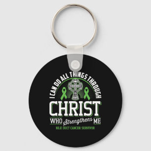 Can Do All Things Through Christ Bile Duct Cancer  Key Ring