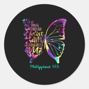 Can Do All Things Through Christ Who Strengthens M Classic Round Sticker