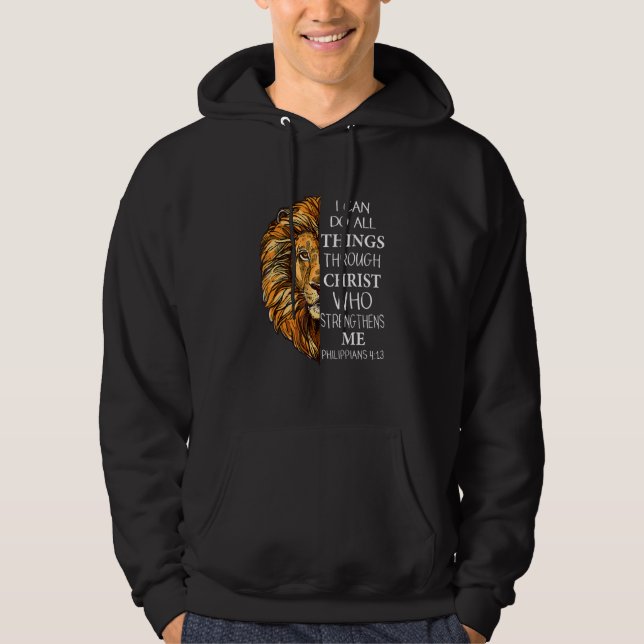 Can Do All Things Through Christ Who Strengthens M Hoodie (Front)