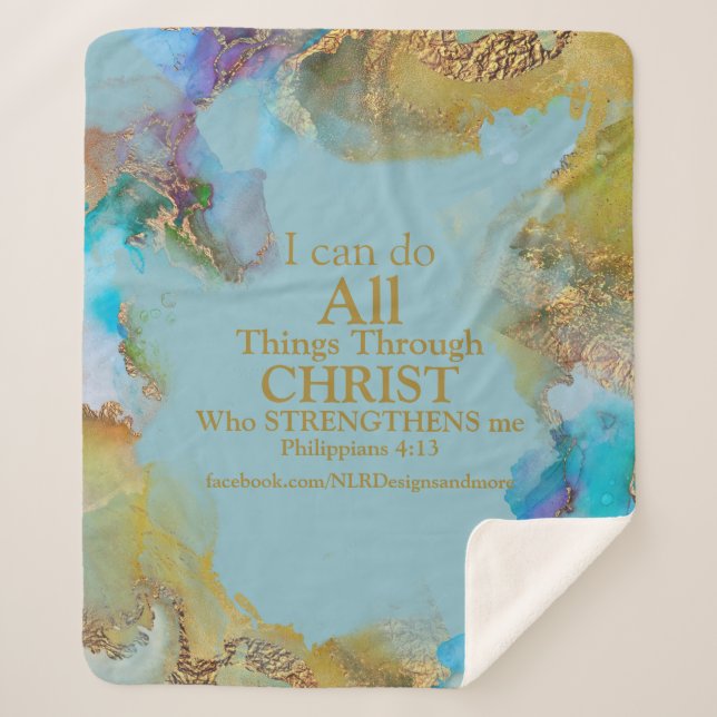 Can Do All Through Christ Sherpa Blanket (Front)