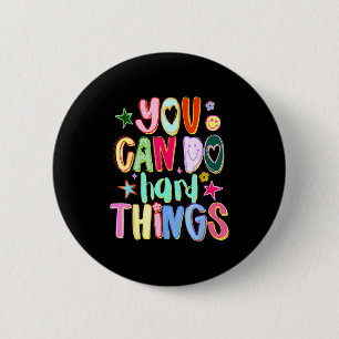 Can do hard things autism awareness autistic puzzl 6 cm round badge
