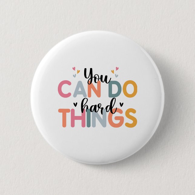 Can Do Hard Things Test Day Testing Teacher  6 Cm Round Badge (Front)