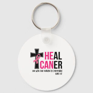 Can Heal Cancer Christian Ribbon Breast Cancer Awa Key Ring