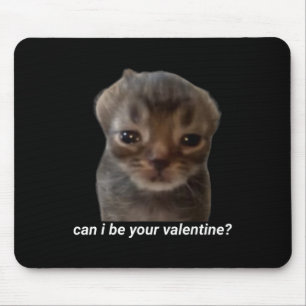 Can I Be Your Valentine Funny Cat Meme Brainrot Ge Mouse Pad
