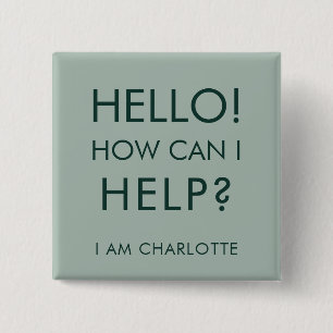 Can I Help Charity Event Volunteer Custom 15 Cm Square Badge