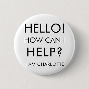 Can I Help Charity Event Volunteer White Custom 6 Cm Round Badge