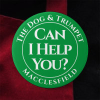 Can I Help You? Badge Button
