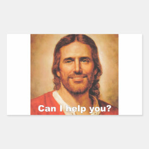 Can I Help You? Rectangular Sticker