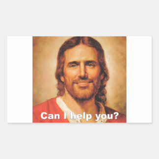 Can I Help You? Rectangular Sticker
