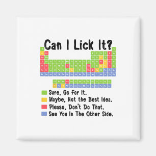 Can I Lick It Chemistry Teacher Periodic Table Of  Magnet
