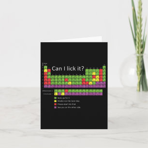 Can I Lick It Funny Periodic Table Of Chemic Eleme Card