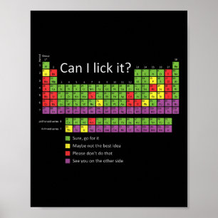 Can I Lick It Funny Periodic Table Of Chemic Eleme Poster