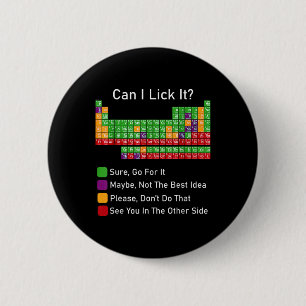 Can I Lick It Periodic Table 6 Cm Round Badge