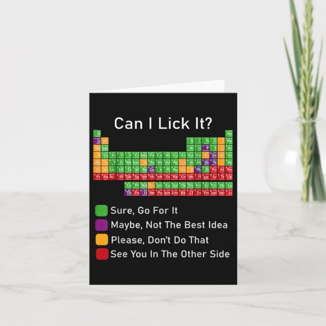 Can I Lick It Periodic Table  Card (Front)