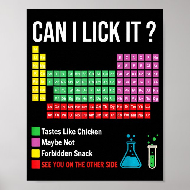 Can I Lick It Periodic Table Chart Science Teacher (Front)