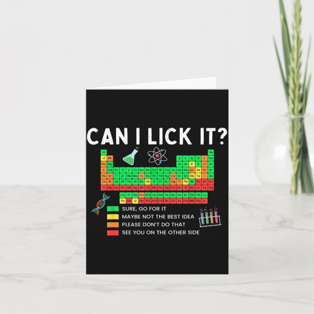 Can I Lick It Periodic Table Chart Science Teacher Card (Front)