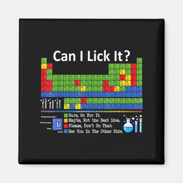 Can I Lick It Periodic Table Chart Science Teacher Magnet (Front)