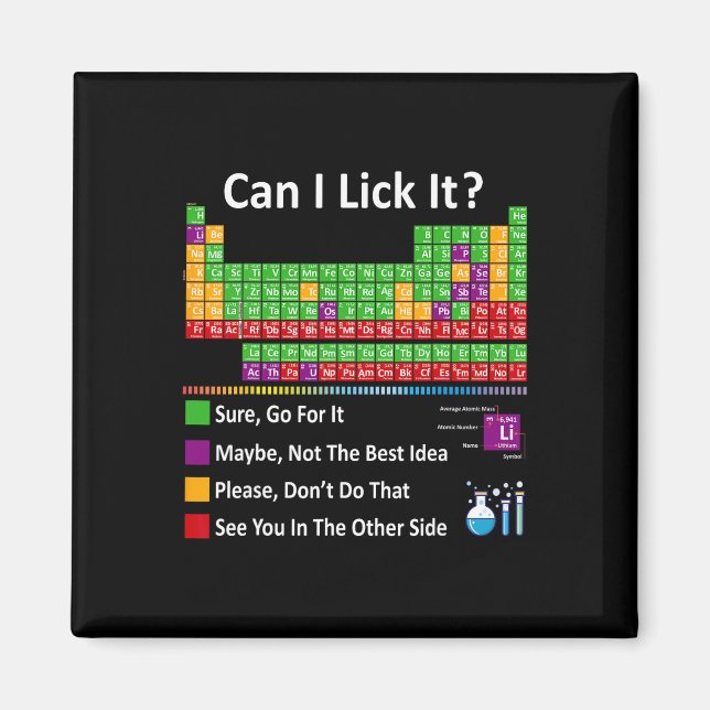 Can I Lick It Periodic Table Chart Science Teacher Magnet (Front)