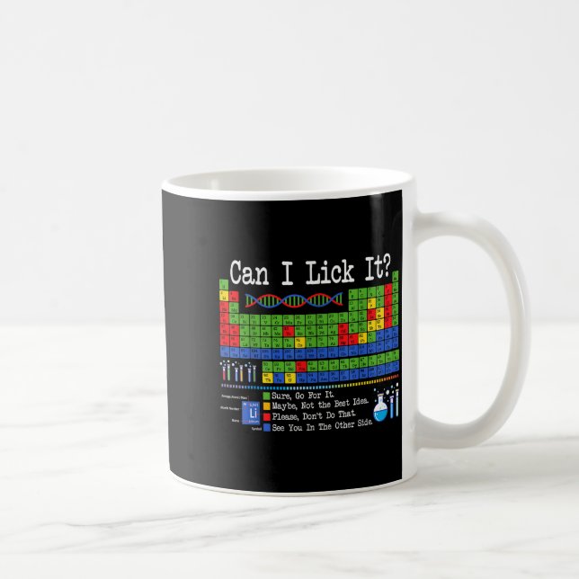 Can I Lick It Periodic Table Funny Science Teacher Coffee Mug (Right)