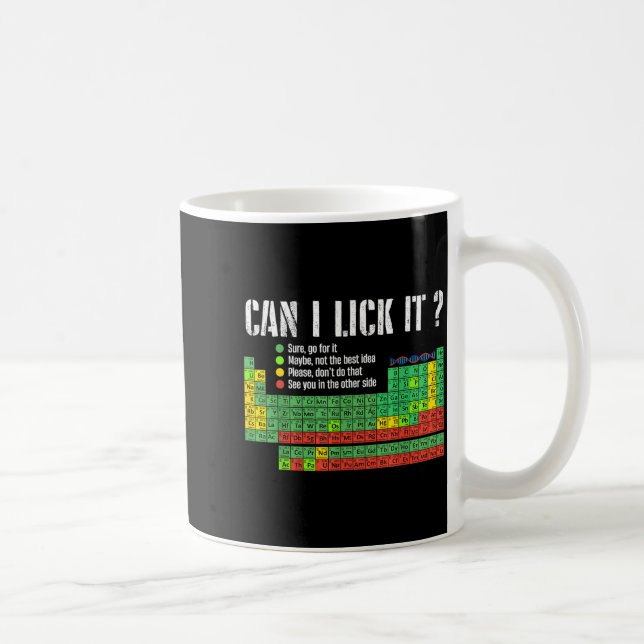 Can I Lick It Periodic Table Funny Science Teacher Coffee Mug (Right)