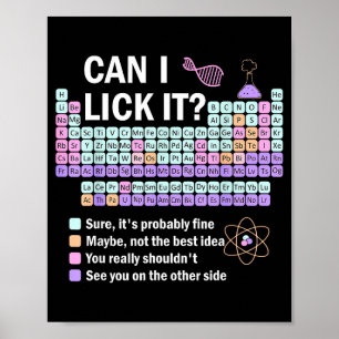 Can I Lick It Periodic Table Kids Science Teacher Poster
