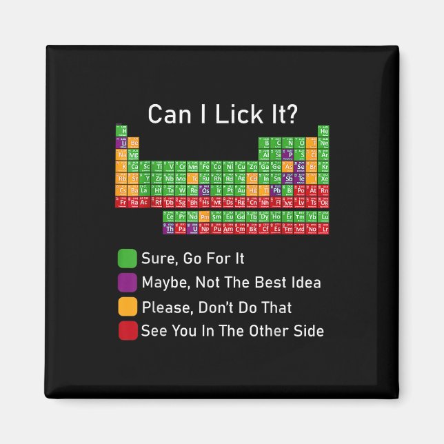 Can I Lick It Periodic Table  Magnet (Front)