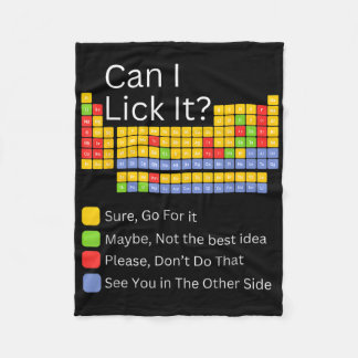 Can I Lick It Periodic Table Teacher Student Kids  Fleece Blanket