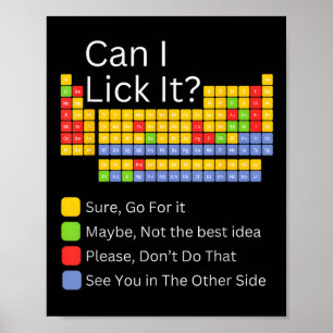 Can I Lick It Periodic Table Teacher Student Kids Poster