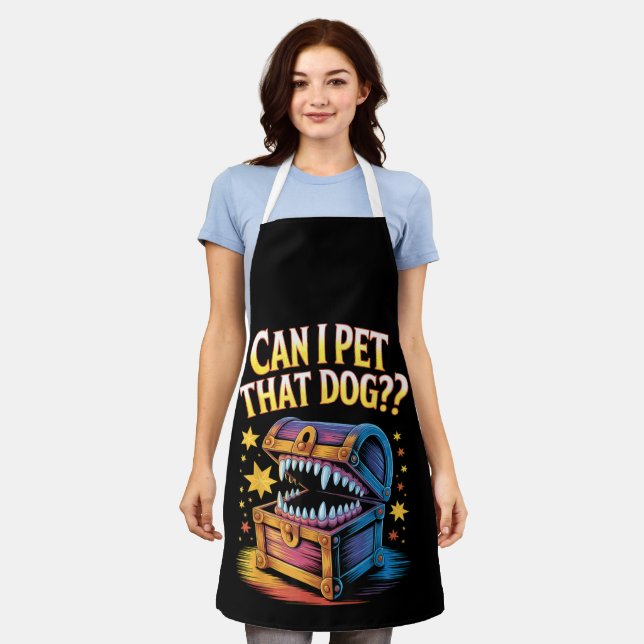 Can I Pet That Dog Funny Tabletop RPG Design Gift Apron (Worn)