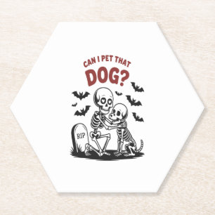 Can I Pet That Dog Halloween Paper Coaster
