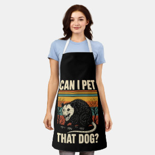 Can I Pet That Dog Opossum Funny Meme Design  Apron