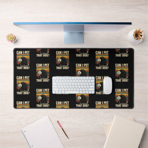 Can I Pet That Dog Opossum Funny Meme Design  Desk Mat