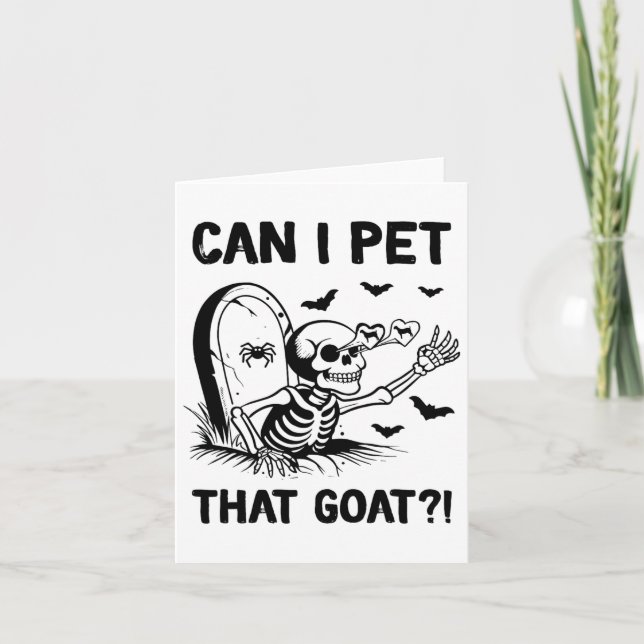 Can I Pet That Goat Halloween  Card (Front)