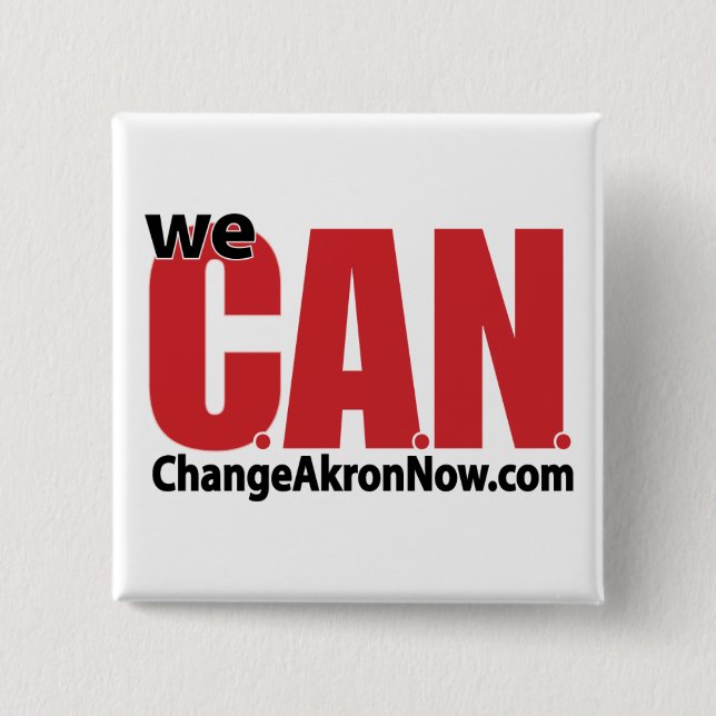 CAN logo button! 15 Cm Square Badge (Front)